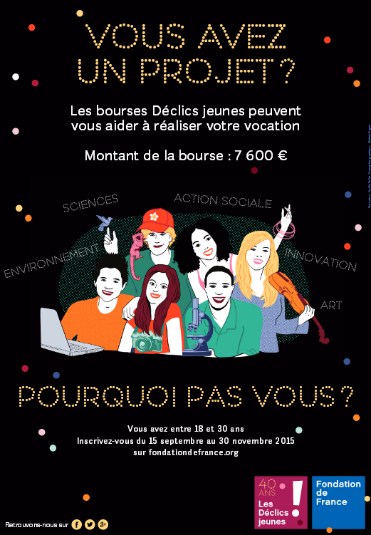 Bourses Déclics Jeunes : candidatures du 15 septembre au 30 novembre