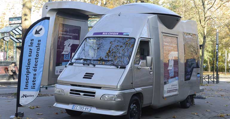 A Nantes pour s’inscrire sur les listes électorales il y a le bus civique