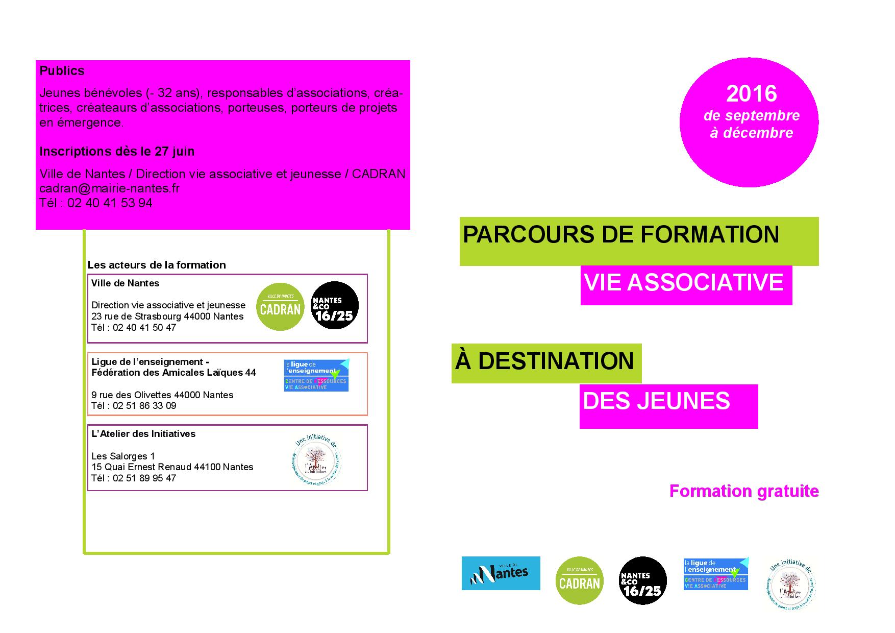 Un parcours gratuit pour former les jeunes Nantais à la vie associative