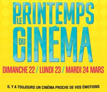 Printemps du cinéma: toutes les séances à 3,50 € du 22 au 24 mars
