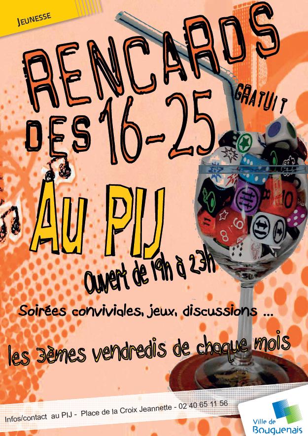 Les Rencards des 16-25 ans c’est le 3ème vendredi de chaque mois au PIJ de Bouguenais